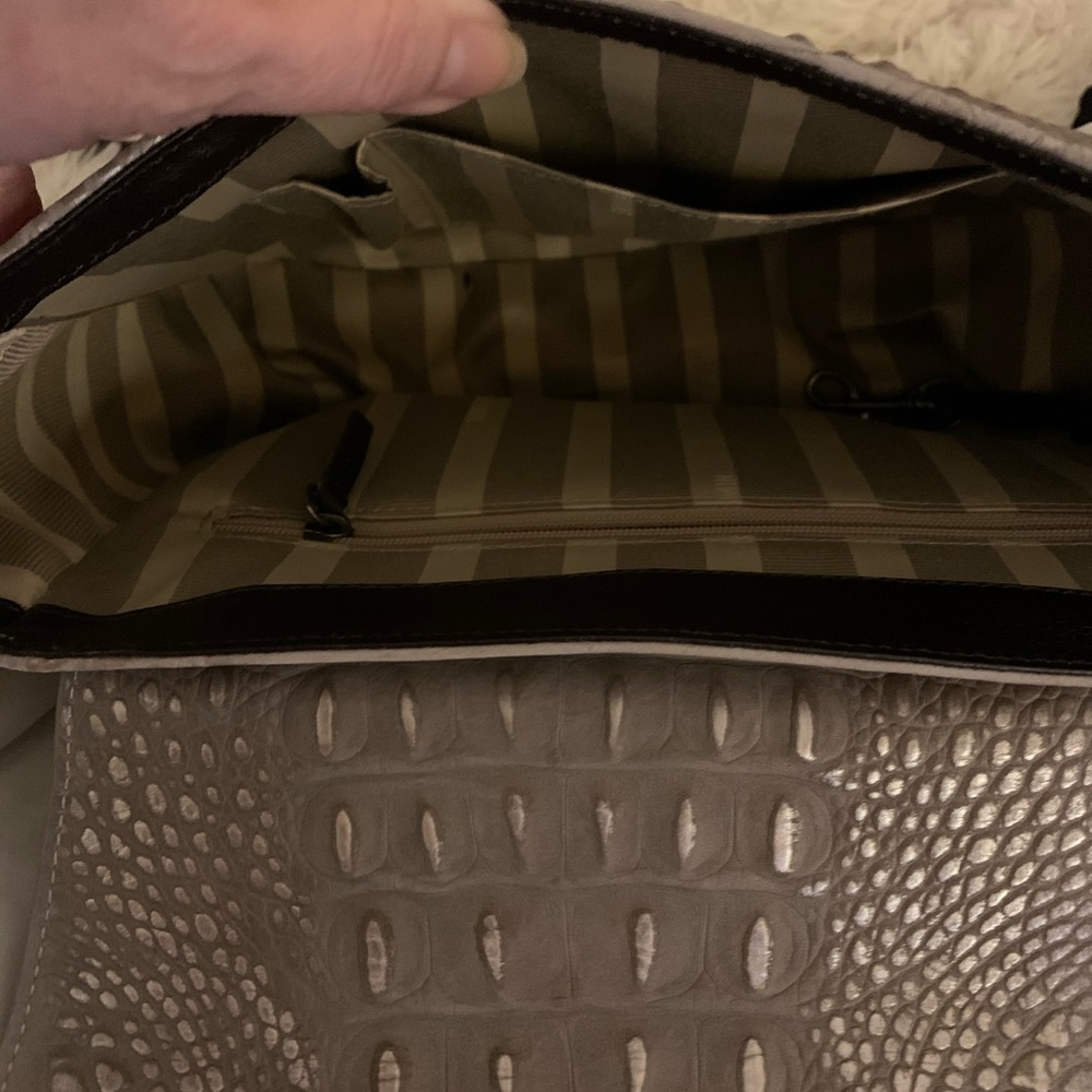 Brahmin Melbourne Saddle/ crossbody bag in Gray - Picture 2 of 4